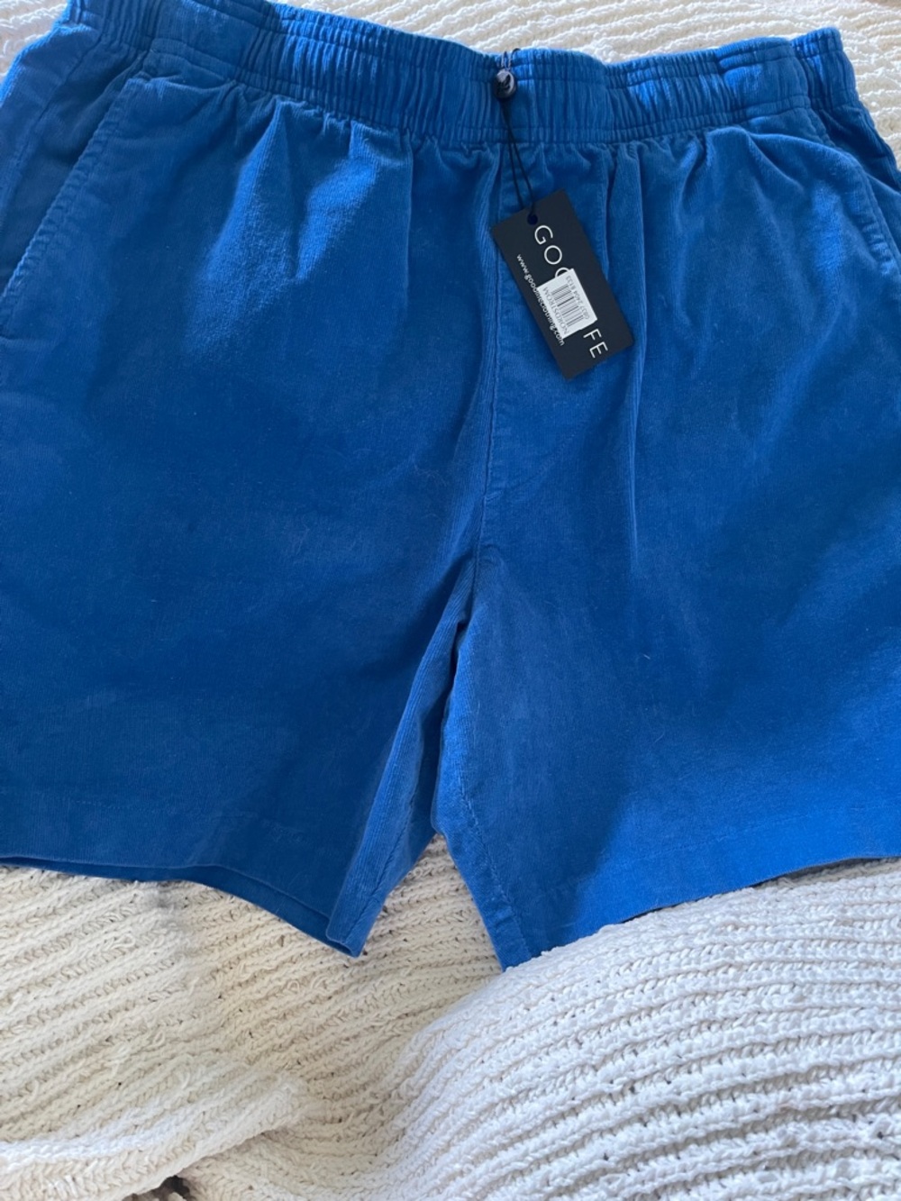 Goodlife Royal Blue Elastic Waist Shorts